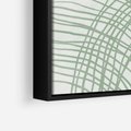 Obraz w ramie 50x50 - Migotliwa Spokojna Zieleń - zielony plakat, abstrakcyjne splątane linie - rama czarna