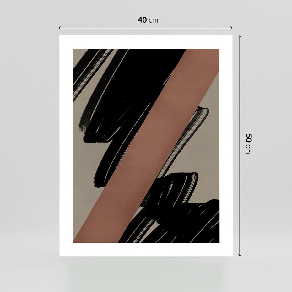 Plakat bez ramy 40x50 - Mroczne Refrakcje - abstrakcja, czarne splatane linie