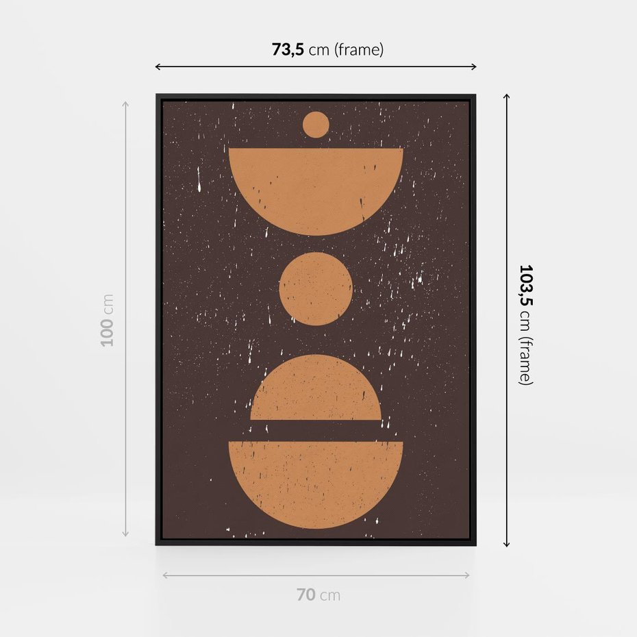 Obraz w ramie 70x100 - Impulsy Przestrzeni - mid century styl, nowoczesna grafika - rama czarna