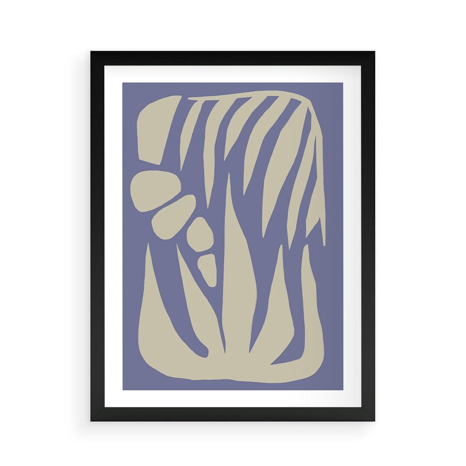 Plakat w ramie 50x70 - Kształty Niewidzialnych Granic - abstrakcyjna sztuka, skandynawski styl - rama czarna
