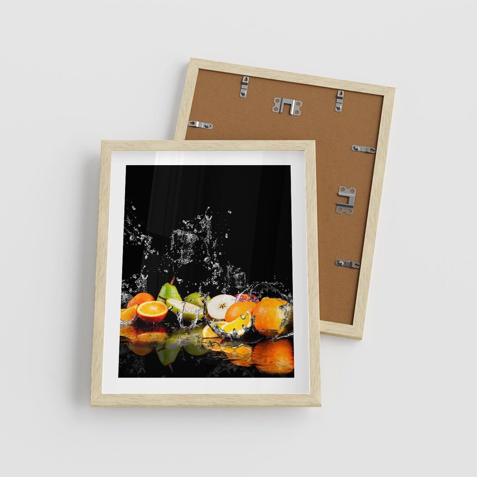 Plakat w ramie 40x50 - Owoce w Restauracji - owoce, kuchnia - rama drewno
