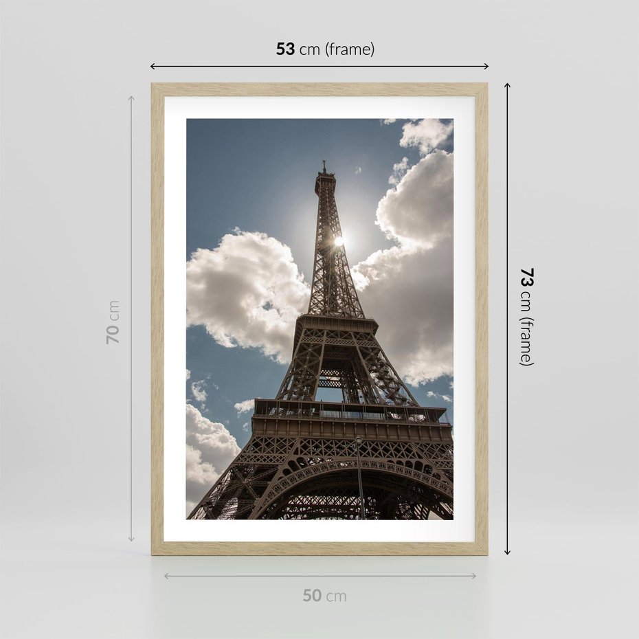 Plakat w ramie 50x70 - Magia Wieży Eiffla - wieża, Eiffla - rama drewno