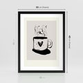 Plakat w ramie 30x40 - Grafika Kubka w Czerni i Bieli - kubek, grafika - rama czarna