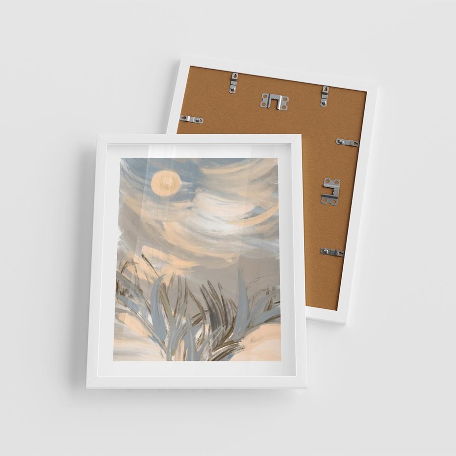 Plakat w ramie 40x50 - Światłości Taniec - akwarela, obraz - rama biała