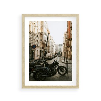 Plakat w ramie 40x50 - Ducha Przygody - motor, uliczka - rama drewno