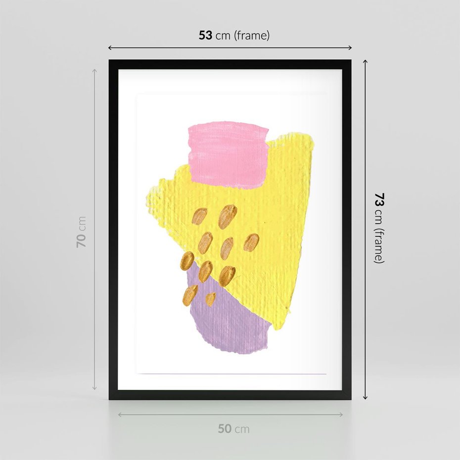 Plakat w ramie 50x70 - Refleksje Akwarelowych Widoków - akwarela, minimalizm - rama czarna