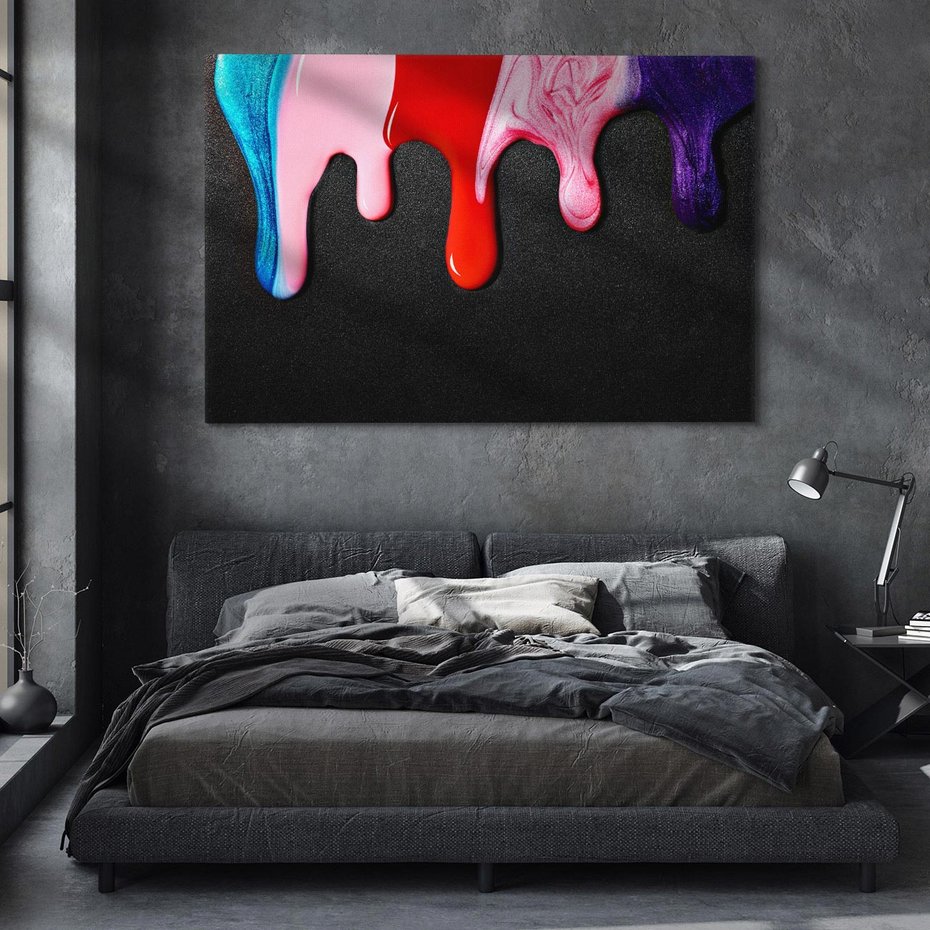 Obraz na płótnie 120x80 - Abstrakcja Kolorowych Farb - farba, abstrakcja