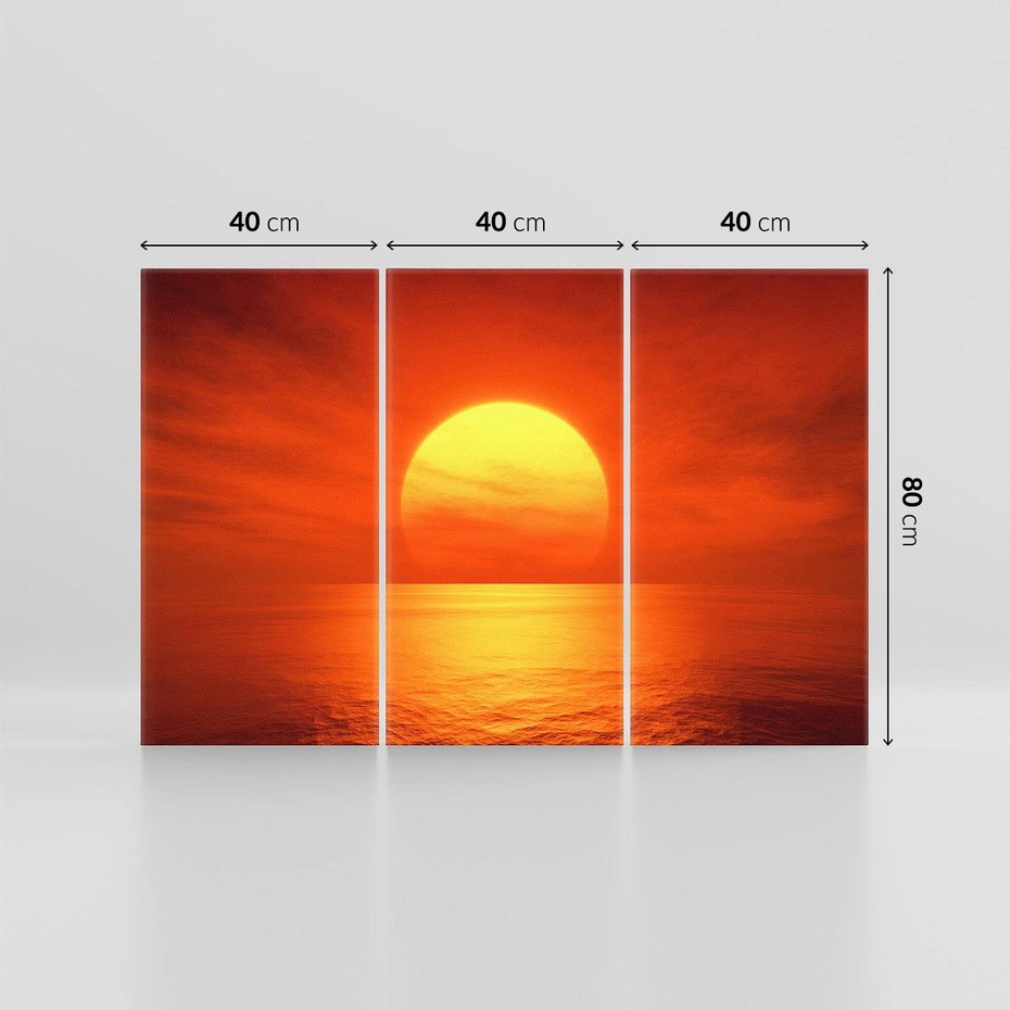 Obraz na płótnie 120x80 - Słońce nad morzem - słońce, morze