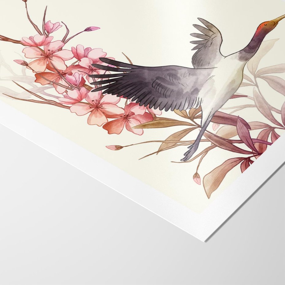 Plakat bez ramy 21x30 - Szept Japonii - japońska sztuka, ptak