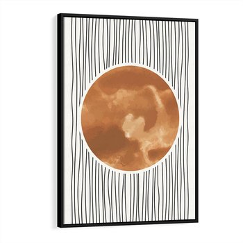 Obraz w ramie 70x100 - Eteryczne Krągłe Echa - boho obraz, geometria - rama czarna