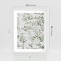 Plakat w ramie 40x50 - Delikatność Zieleni - zielone gałązki, listki - rama biała