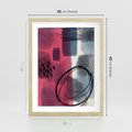 Plakat w ramie 30x40 - Formy w Różu i Granacie - abstrakcja, różne formy - rama drewno