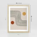 Plakat w ramie 40x50 - Czysta Refleksja - abstrakcyjna sztuka, boho kształty - rama drewno