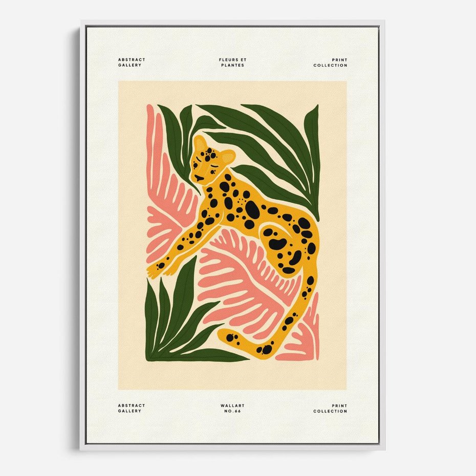 Obraz w ramie 70x100 - Rozkwitające Odbicia - nowoczesny plakat, gepard - rama biała