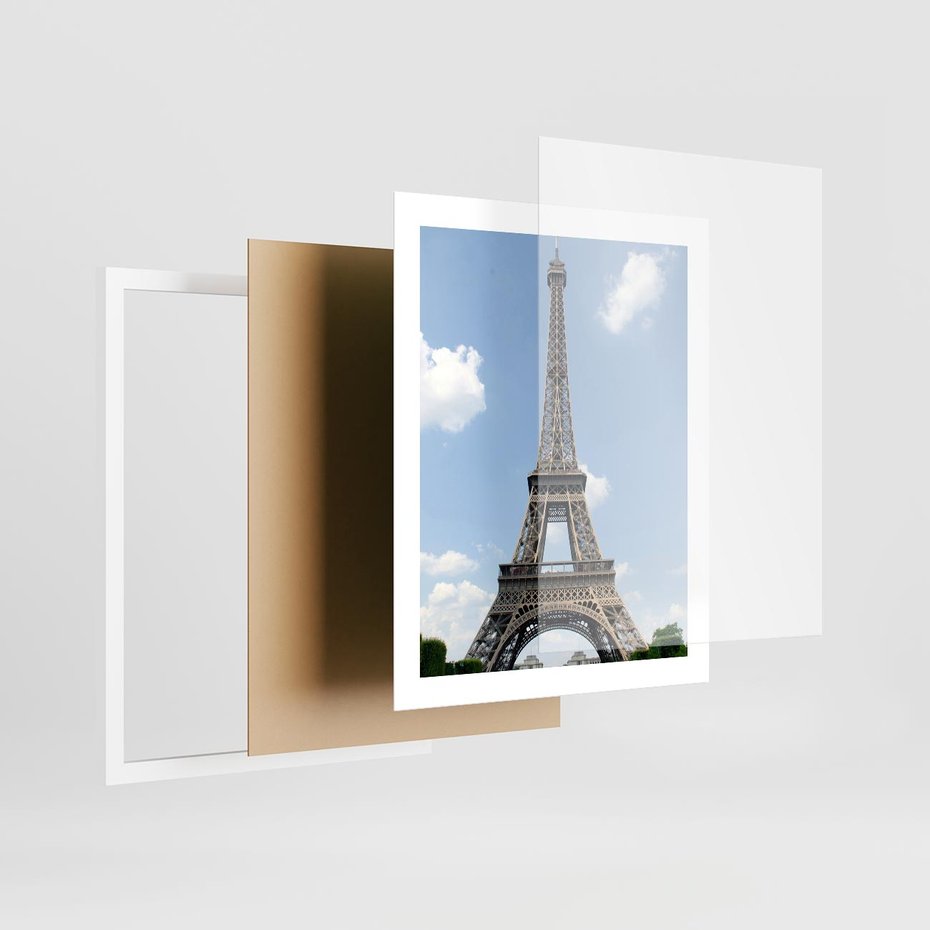 Plakat w ramie 40x50 - Paryż z wieżą Eiffla - Eiffla, Paryż - rama biała