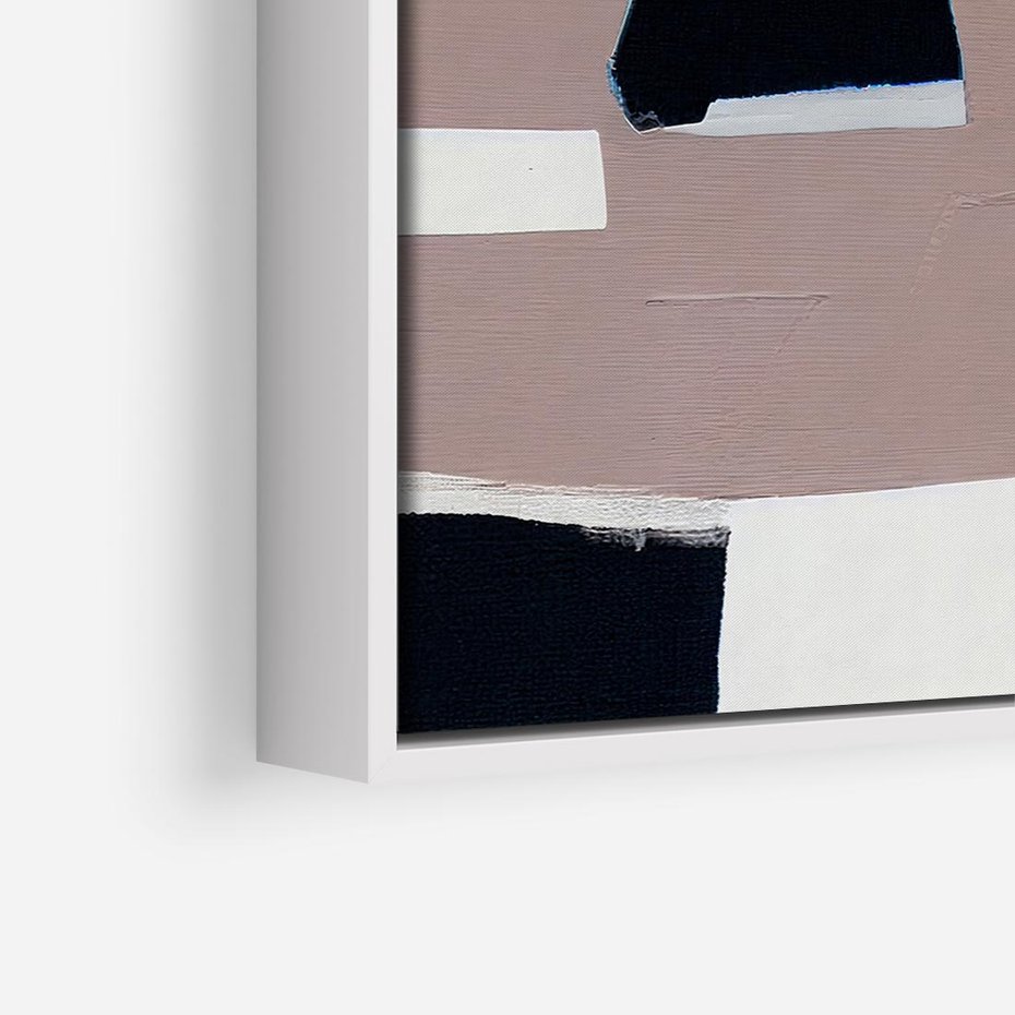 Obraz w ramie 50x50 - Wyrażona cisza abstrakcji - abstrakcyjne, nieregularne kształty - rama biała