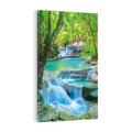 Obraz na płótnie 80x120 - Magia w lesie nad rzeką - wodospad, rzeka