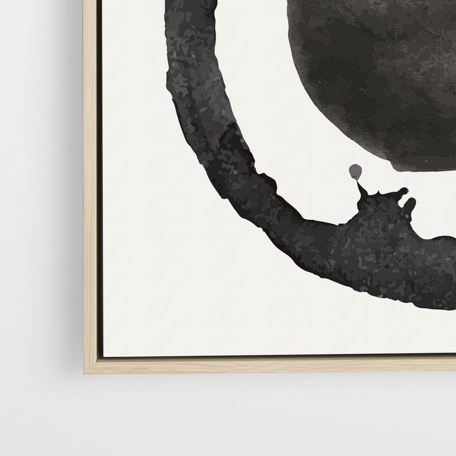 Obraz w ramie 80x80 - Harmonijne Emocje - abstrakcyjne plamy okręgi, akwarelowe - rama drewno