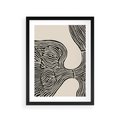 Plakat w ramie 30x40 - Harmonijne Kształty - abstrakcyjne ryciny, czarno biały - rama czarna