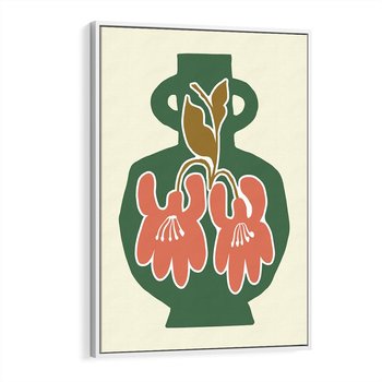 Obraz w ramie 70x100 - Kreatywne Impulsy - boho styl, wazon - rama biała