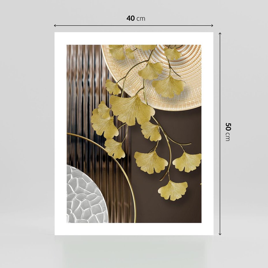 Plakat bez ramy 40x50 - Magia Jesieni - złote, liście