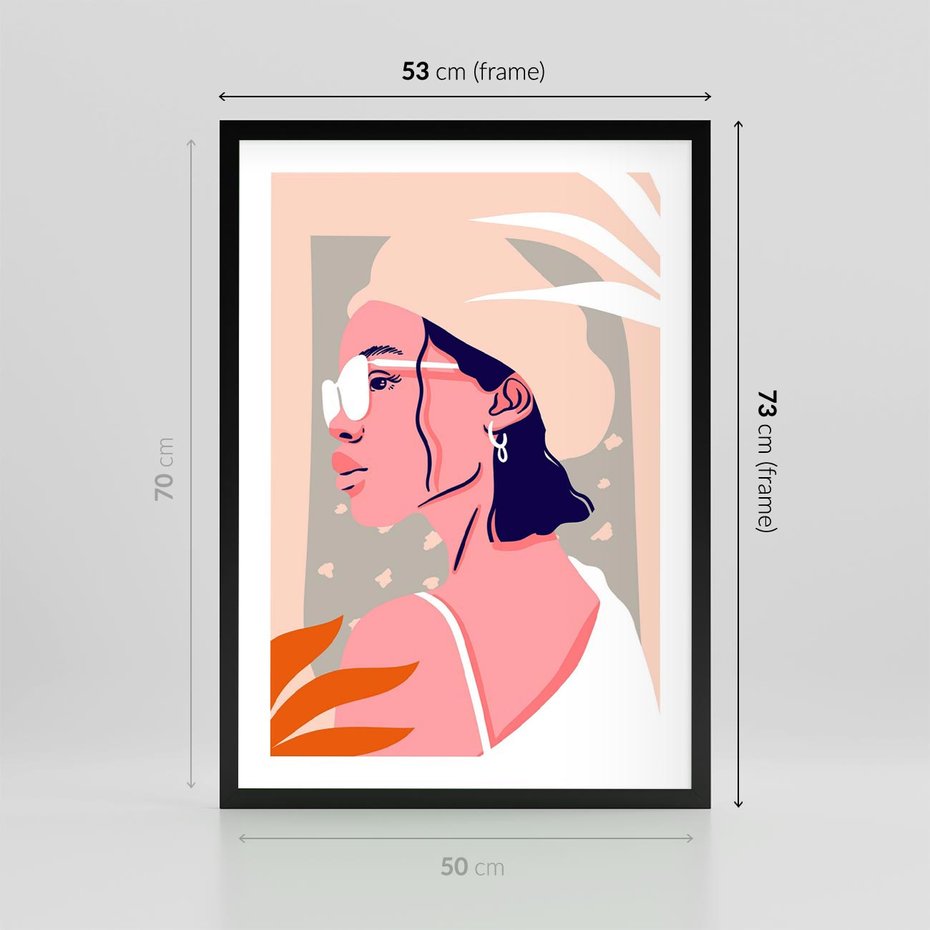Plakat w ramie 50x70 - Kobieca Esencja - nowoczesny plakat, styl retro - rama czarna