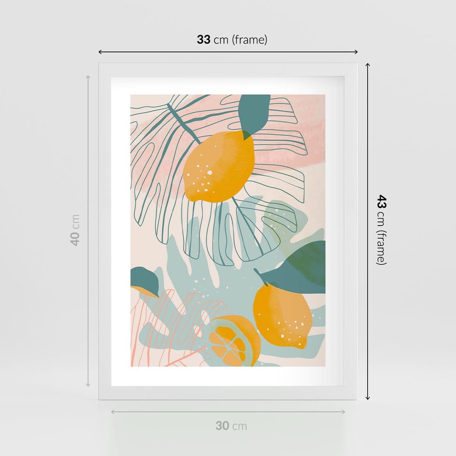 Plakat w ramie 30x40 - Świeżość Natury - plakat, nowoczesna grafika - rama biała