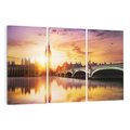 Obraz na płótnie 120x80 - Zachód słońca nad Big Benem i mostem - zachód, słońca
