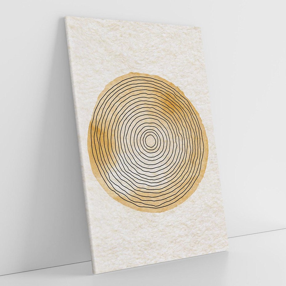Obraz na płótnie 50x70 - Zapisane w promieniach słońca - beżowe strukturalne tło, koła