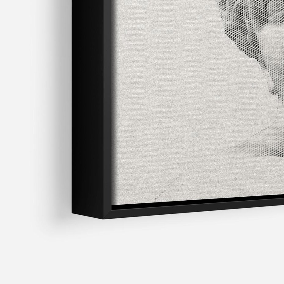Obraz w ramie 50x50 - Szarość w Kamieniu - monochromatyczna marmurowa rzeźba, odcienie szarości - rama czarna