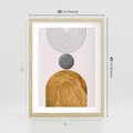 Plakat w ramie 30x40 - Złote Półkole w Sztuce Geometrii - grafika, złote półkole - rama drewno