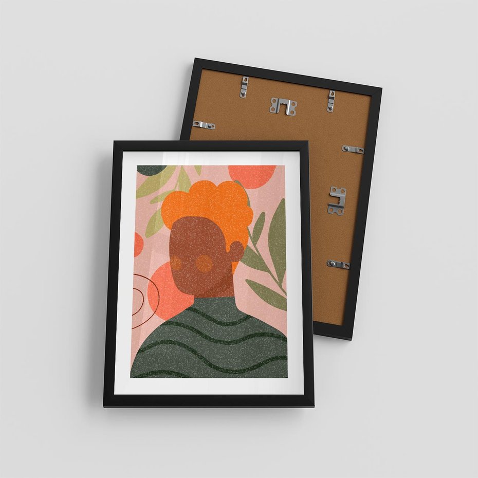 Plakat w ramie 30x40 - Kobieca Przestrzeń - nowoczesny plakat, styl retro - rama czarna