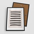 Plakat w ramie 50x70 - Strukturalna Rewolucja Form - minimalizm, czarne pasy - rama czarna
