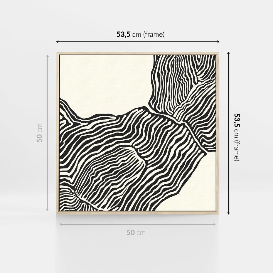 Obraz w ramie 50x50 - Podróżne Impresje - boho plakat, rycina - rama drewno