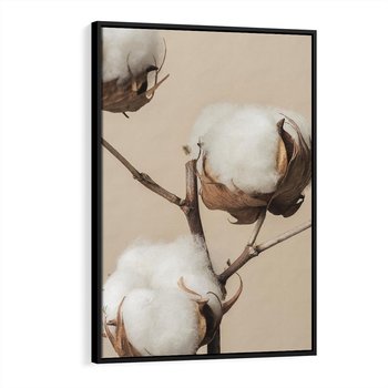 Obraz w ramie 50x70 - Bawełniana melancholia - bawełna, suche - rama czarna