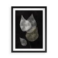 Plakat w ramie 50x70 - Mroczne Złudzenia - abstrakcyjne liście, mroczna atmosfera - rama czarna