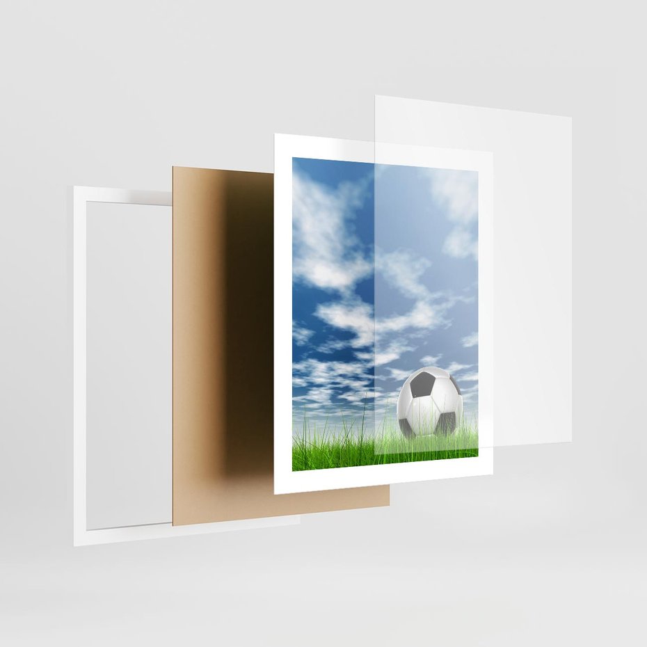 Plakat w ramie 40x50 - Piłkarska Pasja - piłka, nożna - rama biała