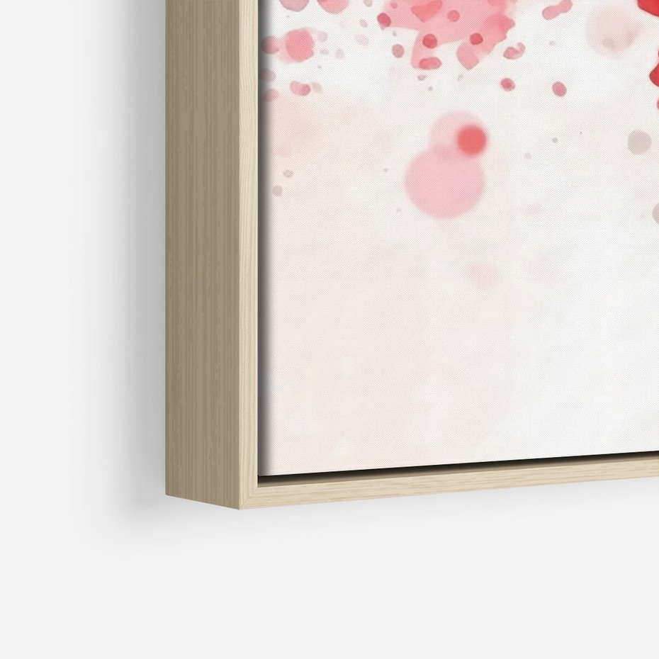 Obraz w ramie 50x70 - Szept Kwitnącej Wiśni - japoński parasol, liście - rama drewno