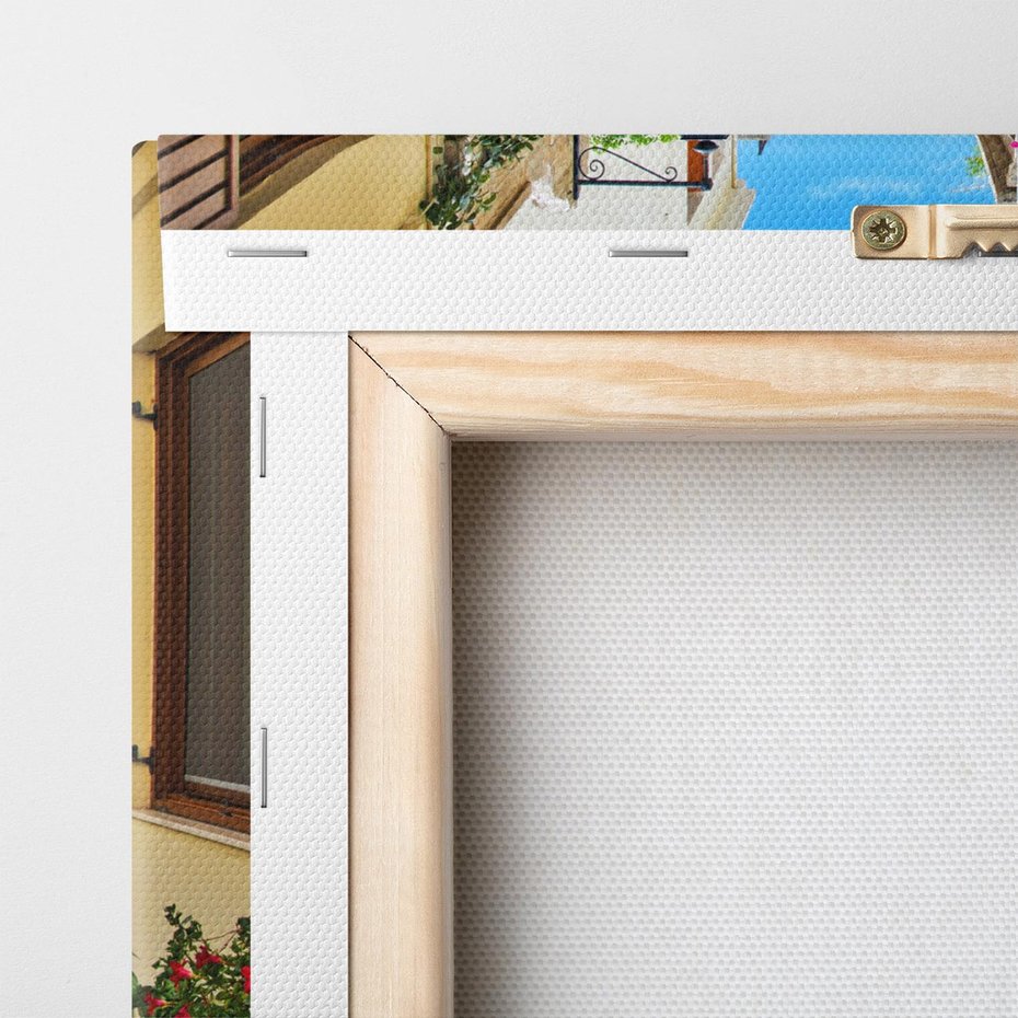 Obraz na płótnie 90x30 - Urok uliczek i miasteczka - Grecja, uliczka