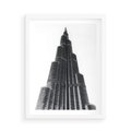 Plakat w ramie 50x70 - Wieżowiec w Monochromii - wieżowiec, architektura - rama biała
