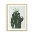 Plakat w ramie 50x70 - Zieleń Inspirującego Życia - zielony plakat, minimalizm - rama drewno