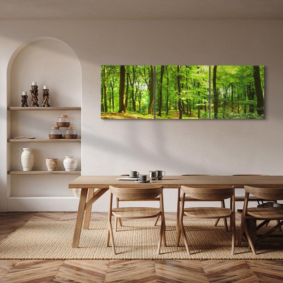 Obraz na płótnie 150x50 - Mistyka leśnych drzew - las, drzewa