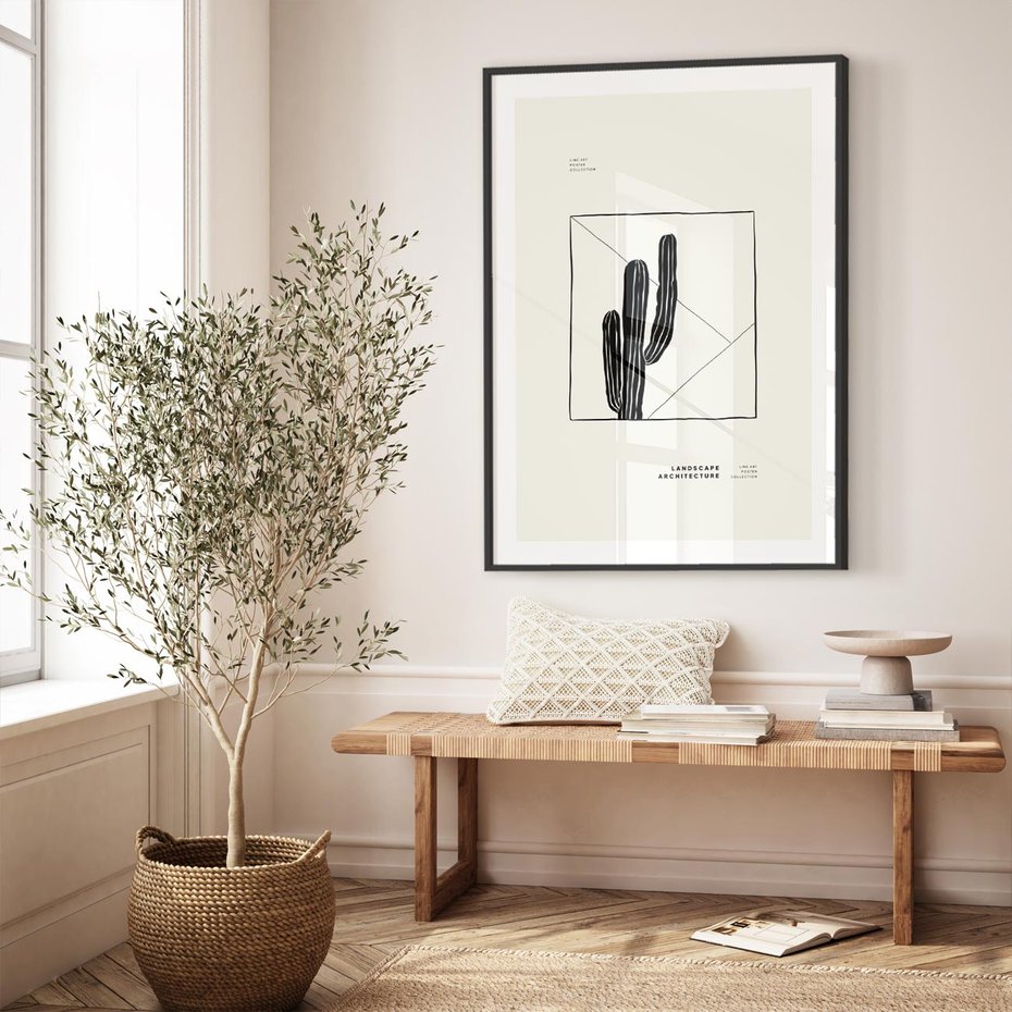 Plakat bez ramy 21x30 - Zaklęta roślinna ekspresja - nowoczesna sztuka, minimalistyczny styl