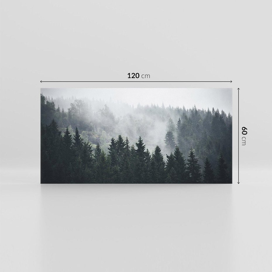 Obraz na płótnie 120x60 - Las w górach: mistyczna mgła - las, góry