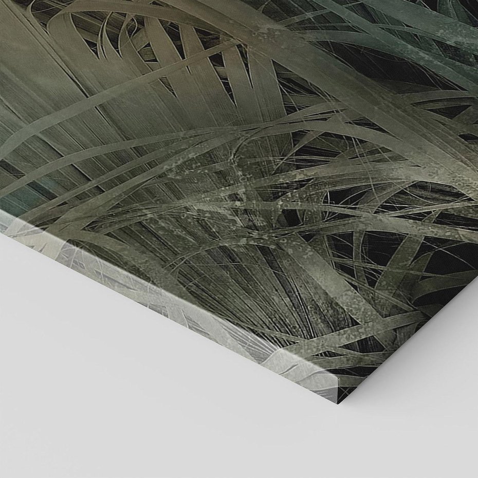 Obraz na płótnie 80x120 - Światło w mroku duszy - liście traw, mroczny klimat