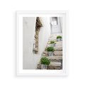 Plakat w ramie 40x50 - Wznoszące się Marzenia - schody, perspektywa - rama biała