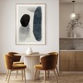 Plakat w ramie 40x50 - Abstrakcyjna Gra Szarości - abstrakcyjna grafika, akwarela - rama drewno