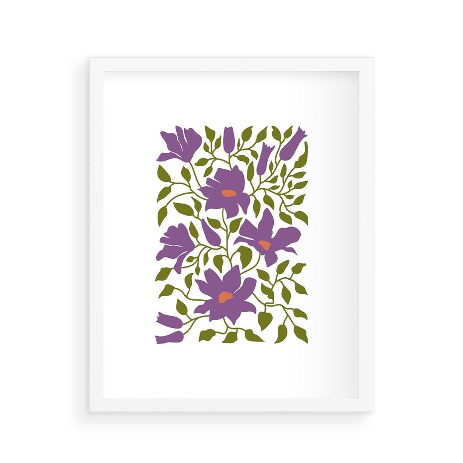 Plakat w ramie 40x50 - Rozmyte Granice - kwiaty, kompozycja - rama biała