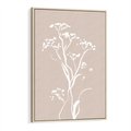 Obraz w ramie 50x70 - Harmonijne Mini Boho - minimalistyczny delikatny obraz, beżowe odcienie - rama drewno