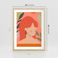 Plakat w ramie 30x40 - Kobieca Refleksja - nowoczesny plakat, styl retro - rama drewno